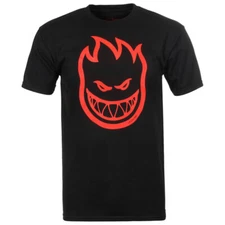 Spitfire Wheels BIGHEAD LOGO Skateboard T Shirt BLACK w/RED Print