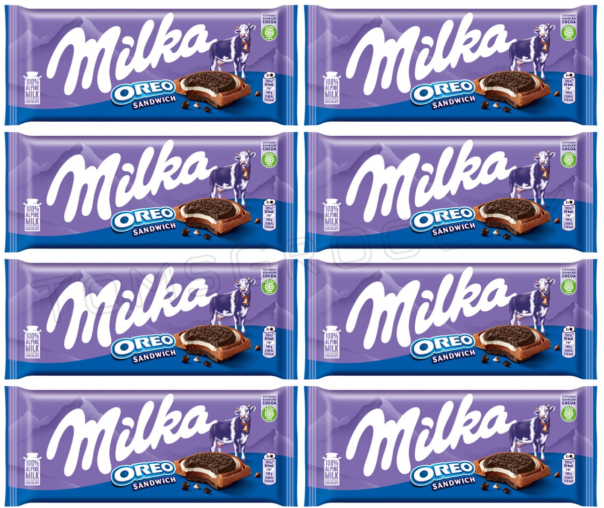 milkaporo MILKA OREO STRAWBERRY Flavor Alpine Milk Chocolate Bar 92g 3.2oz