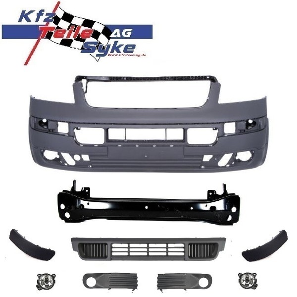 SET Stossstange Vorne 9-TEILIG MIT Nebelscheinwerfer FÜR VW Multivan / T5-image