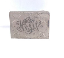 Simmons Sterling Silver Belt Buckle Engraved HGW Vintage Antique FREE Shipping 