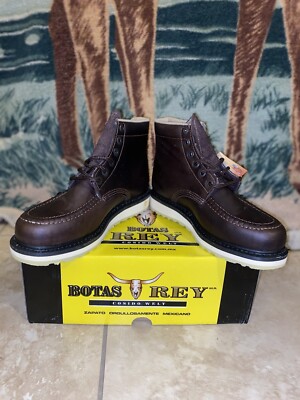 Botas Rey Boot MENS WORK BOOTS MOC SOFT TOE GENUINE LEATHER GOODYEAR WELT MADE BOTAS ...