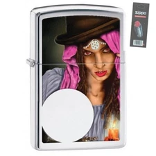 Zippo 28656 fortune teller high polish chrome full size Lighter + FLINT PACK
