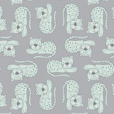 Feline Drive Fabric SAFARI SUNRISE Cheetah Allover Gray Fat Quarter 18"x22" FQ