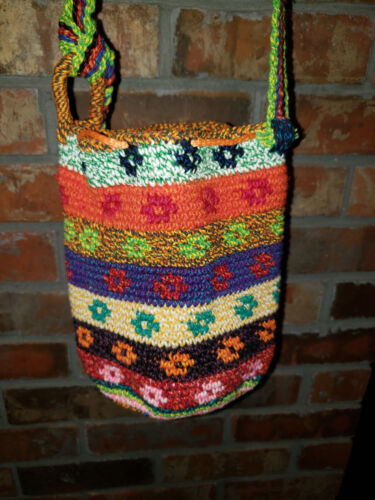 Small Bohemian Multi-color Drawstring Purse - Picture 7 of 11