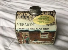 Vintage 1984 Vermont Maine Absolutely Pure Maple Syrup Tin 16.9 oz (empty)