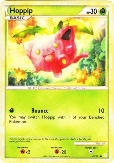 Pokemon - Hoppip - 67/123 - Common - HeartGold SoulSilver - NM