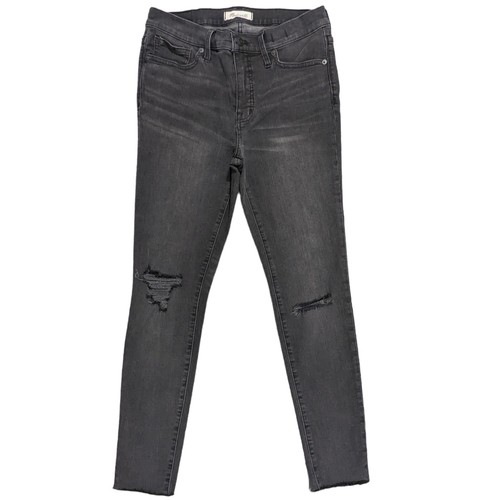 Madewell 9" Mid-Rise Skinny Jeans Women Size 29 Distressed Raw Hem Style H2230