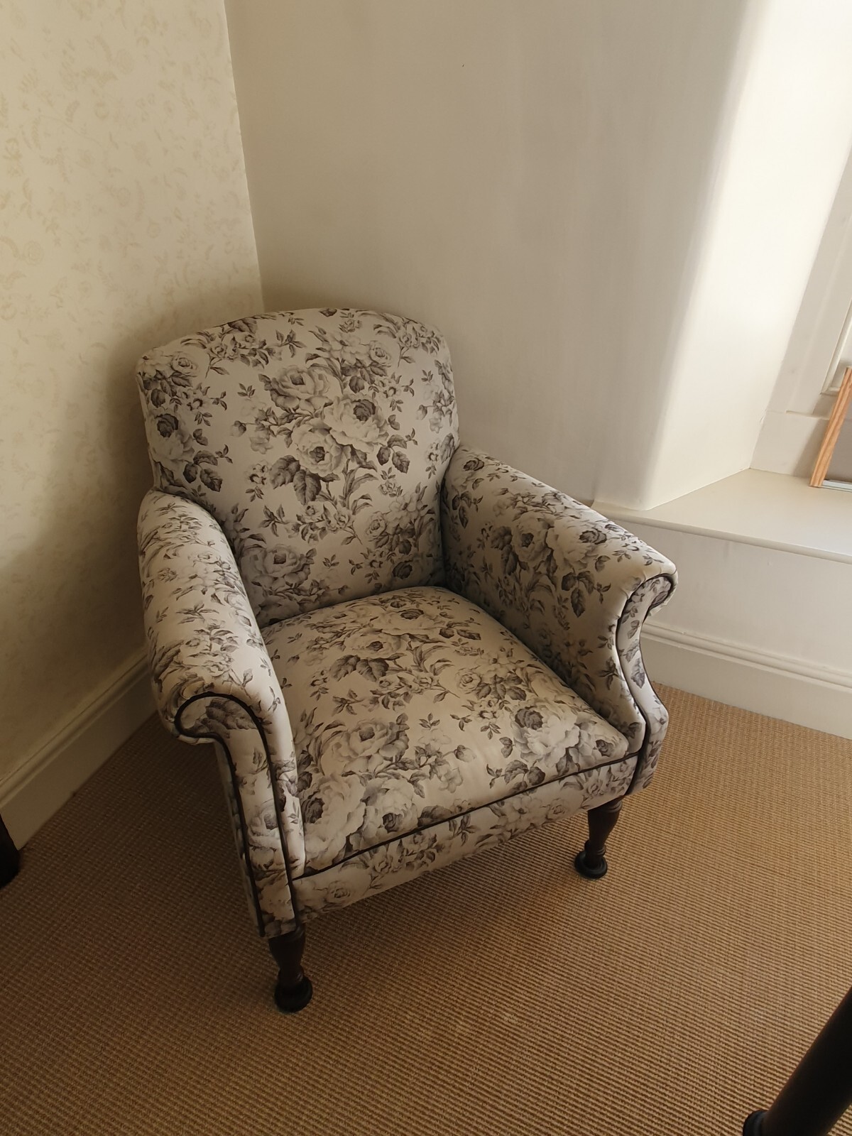 John Lewis Armchair Black White Floral Print eBay