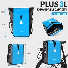 WEST BIKING Fullly Waterproof Bike Single Pannier Bag Rack Trunk Bag 15L Blue