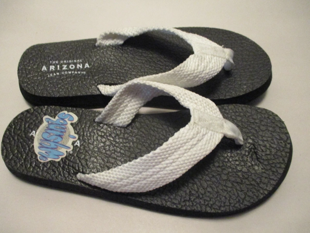 Squish Me Arizona Yoga Mat Womens 7M White Strap, Black Insole Flip Flop  Sandals