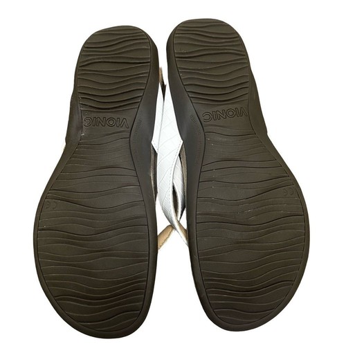 Vionic Women's Dillon Open Toe Sandals Flip Flops Tan White Size 9 - Picture 6 of 11