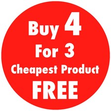 'Buy 4 For 3' Sale / Promotional Price Stickers Sticky Labels 4 Sizes Available