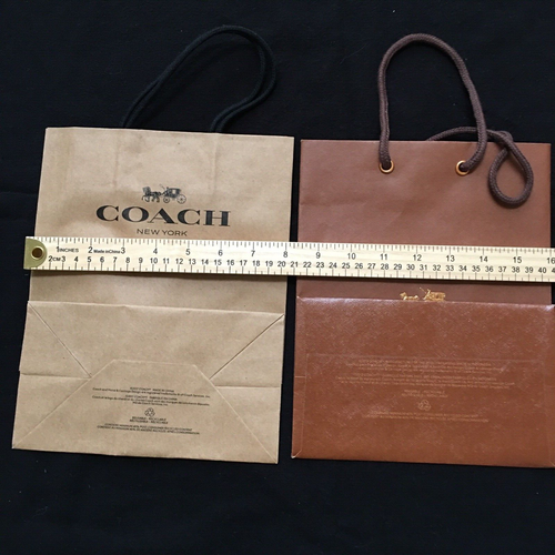 3 Coach Empty Gift Bags Shopping Tote Brown 10" x 8" X 4.25" local B-158 - Picture 3 of 6