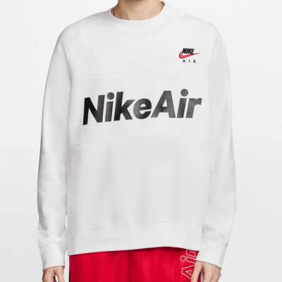 Nike Air Fleece-Rundhalsshirt Sweatshirt Herren Fleece Nike Air Pullover Weiß 