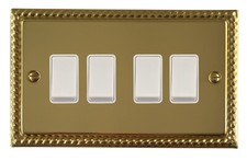 G&H Monarch Roped Polished Brass MBW Light Switches, Plug Sockets, USB, Dimmers