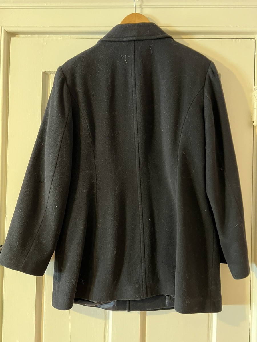 Calvin Klein wool cashmere button jacket navy SZ12 | eBay