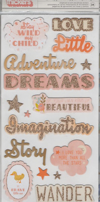 Thickers~LITTLE VOYAGER~Baby Girl Stickers~Chipboard Phrases~Quick Ship! Cute!