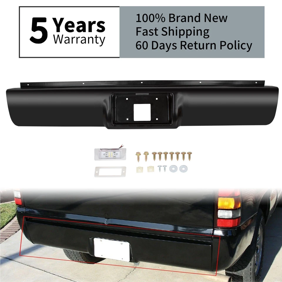 Rear Bumper Roll Pan w/ Light For 88-98 Chevy Silverado Sierra C/K1500 2500 3500 Foto 4 de 4