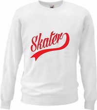 Sweatshirt SKATER SKATEBOARD SKATEBOARDFAHRER LONGBOARD SKATER FREESTYLE in Weiß