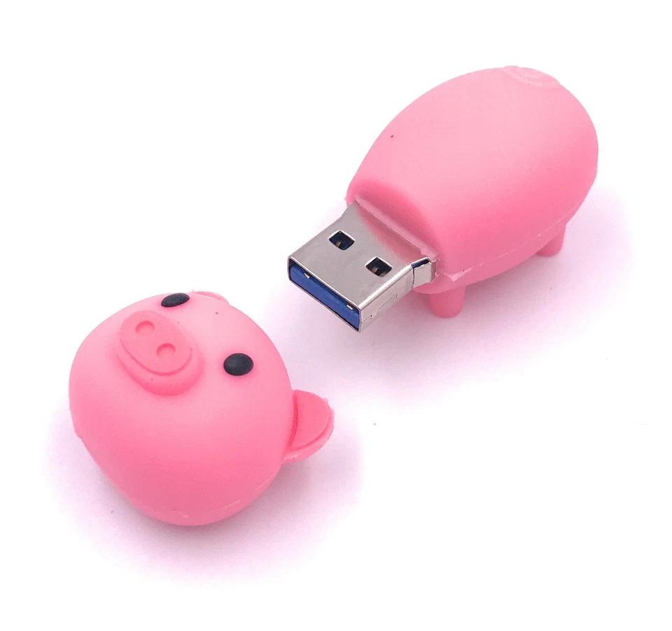 Schwein Animale Fattoria Maiale Chiavetta USB 8GB 16GB 32GB 64GB 2.0/3.0 - Immagine 2 di 2
