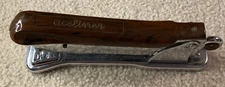 Vintage Ace Liner Model 502 Brown Handle Stapler Fastener USA - Tested & Working
