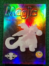 TY Beanie Babies BBOC Card - Series 2 Retired (SILVER) - MAGIC the Dragon 
