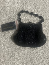 Black beaded small clutch / handbag new with tags
