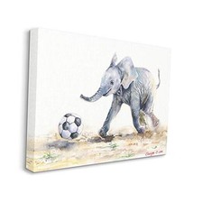 Elephant Baby Playing Soccer Adorable Jungle Animal
