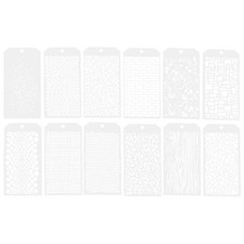 12 Pieces Stencils for Crafts, Brick Dot Layering Stencils Mixed Media Art3589
