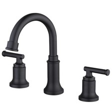 Glacier Bay Oswell 8 in. Widespread Double-Handle Bathroom Faucet in Matte Black