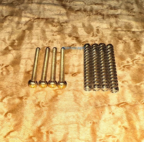 Humbucker Pickup Height Spring Screw 4 Pieces Set Gold Adjustment