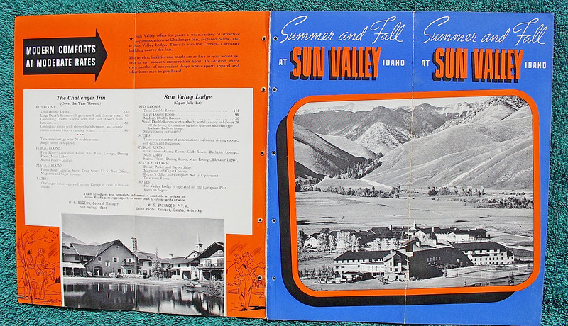 1940s Union Pacific Railroad Challenger Inn Sun Valley Idaho Railway Trip Ad