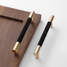 24 Pack 5 Inch 128 mm Bar Cabinet Pulls Gold and Black Knurled Handles