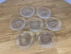 Set of 7 Fostoria Colony Swirl Glass Bread Plates And Saucers Vintage