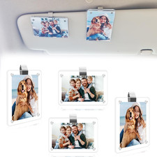 4Pcs Car Picture Holder, Magnetic Car Photo Holder, Sun Visor Photo Clip for 3 I