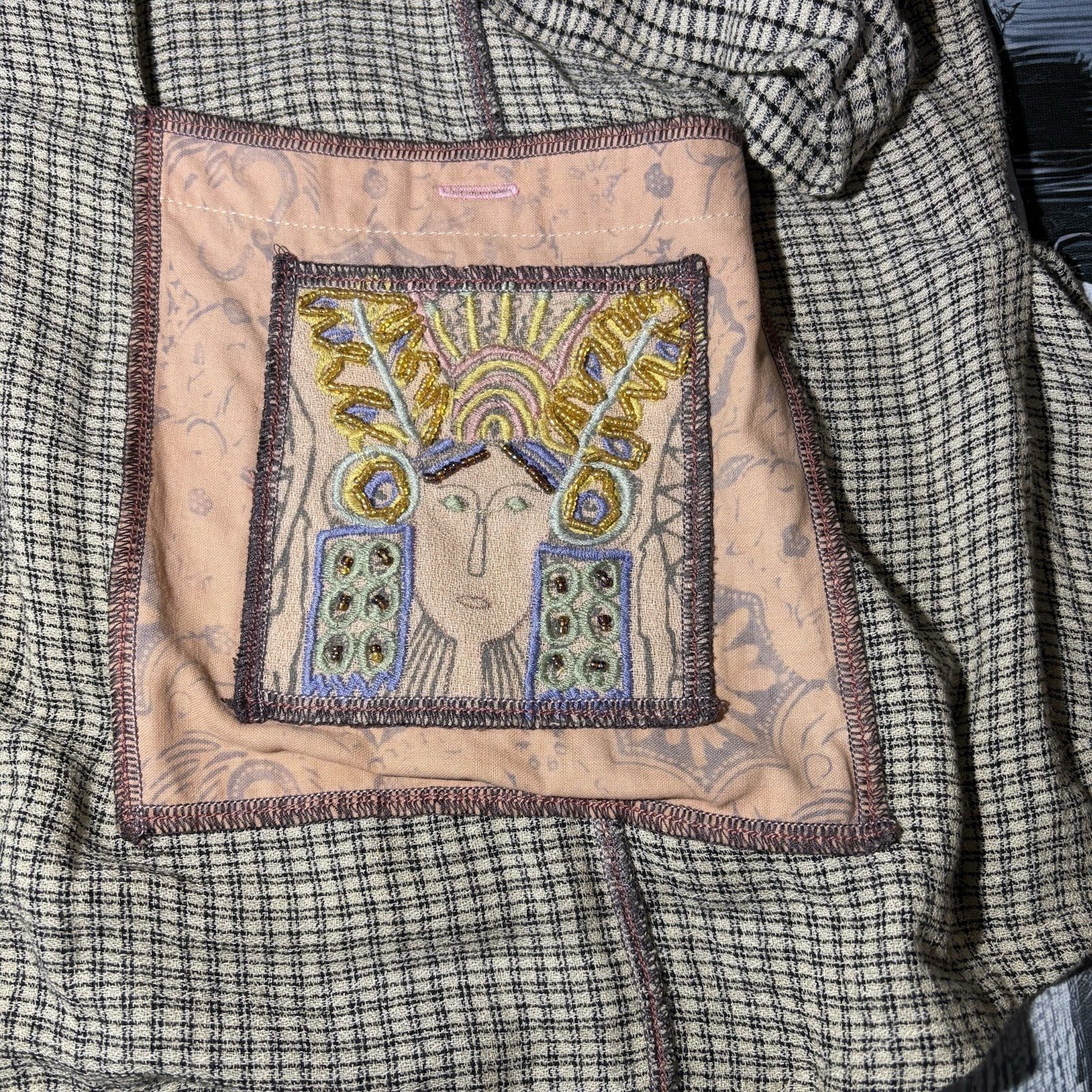 Boho Patchwork Embroidered Button Down Tunic Shir… - image 2