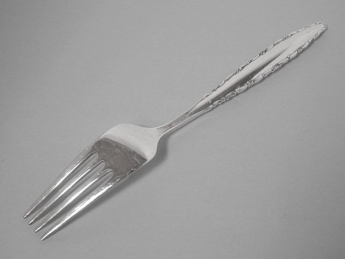 Vintage Lunt Lace Point Sterling 7 1/2” Fork 1965 Silver Solid Regular 925 - Foto 2 di 11