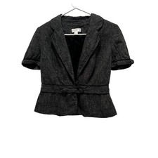 Ann Taylor Loft Womens 4 Blazer Jacket Gray Two Buttons Career 0463 