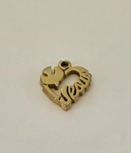 Authentic Small Gold-plated Bracelet Charm Heart with Jesus & A Dove ~ .5”x .5” So Pretty!