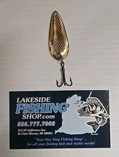 VINTAGE BRYLCREEM'S ROYAL SPOON FISHING LURE PROMOTIONAL ITEM GOLD 1.75" 