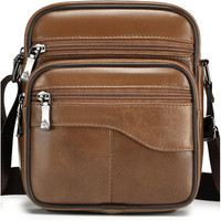 Umhaengetasche Herren Leder Klein Schultertasche Handtasche Crossbody Tasche