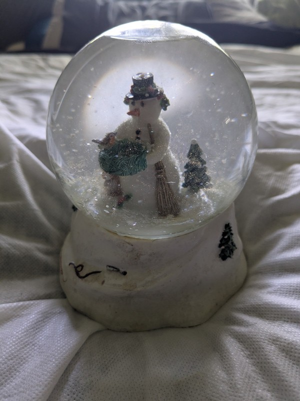 Nature's Sketchbook Snowman Themed Snow Globe Christmas Decoration