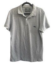 Rodd Gunn Sports Fit Mens MediumShort Sleeve Gray Polo Golf Logo 5277