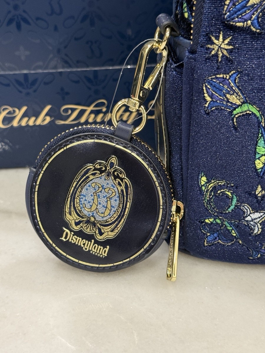 Disneyland Club 33 Blue Mosaic Loungefly Backpack Coin Purse 33