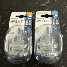  Lot Of 4 Philips AVENT 3 -6 M Replacement Nipples Anti-Colic BPA Free