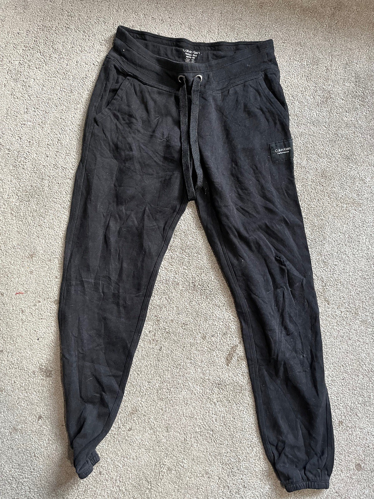 SweatPants; Calvin Klein Performance Black Joggers XS Logo Women CK Logo-image