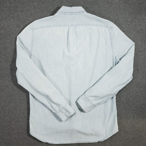J.Crew Chambray Shirt Men Medium Blue Slim Fit Organic Cotton Button Down Collar - Bild 4 von 8