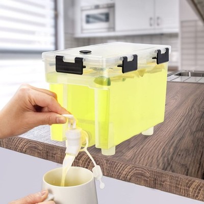 1 Gallon Drink Dispenser For Fridge,Beverage Dispenser With Spigot. Milk,Lemo...
