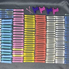 Vintage Perm Rods Lot 203pc Mixed Sizes Colors Toni Swing Arm Curlers Rollers 