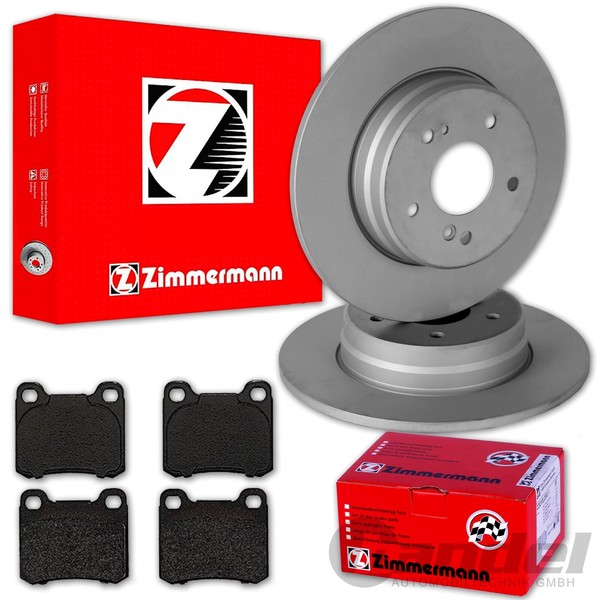 Zimmermann Bremsscheiben 258Mm + BelÄGe Hinten FüR Mercedes C-KLASSE W202-image